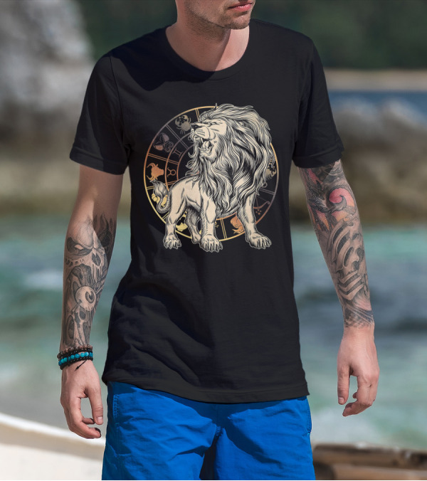 Leo Zodiac Birthday Born In July August T-Shirt