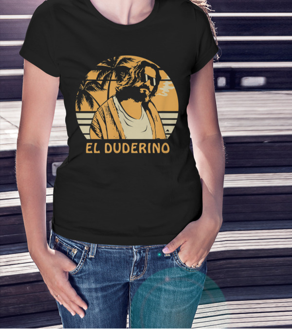 El Duderino Classic Vintage Movie Tropical Sunset Palm Trees T-Shirt