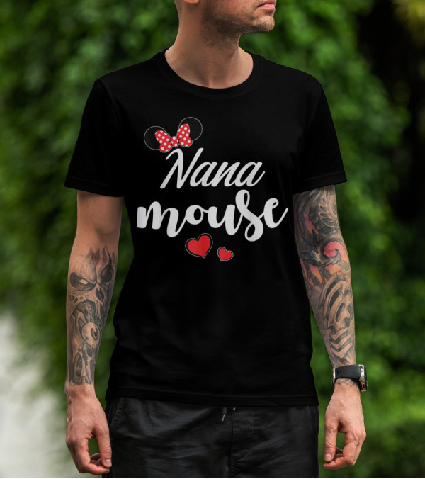 Nana Mouse With Polka Dot Bow And Red Hearts T-Shirt