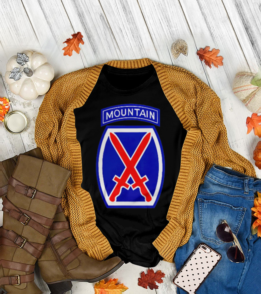 Army 10th Mountain Division Military Infantry Patch Mountain Shield T-Shirt