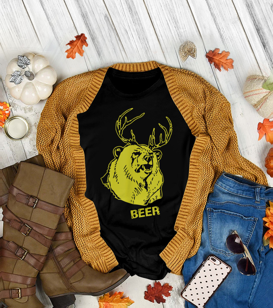 Bear with Antlers Equals Beer T-Shirt