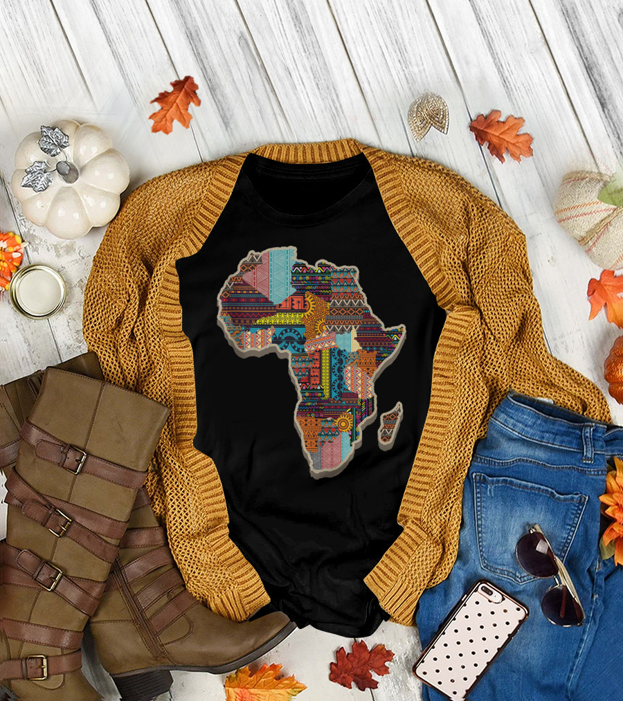 Black History African Tribal Map T-Shirt