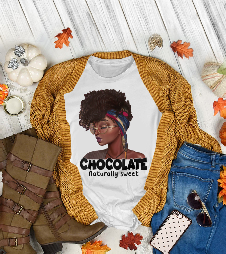 Chocolate Naturally Sweet Bold Afrocentric T-Shirt
