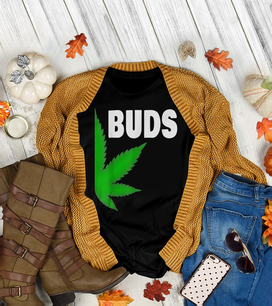 Couple Matching Best Buds Marijuana Leaf BFF T-Shirt