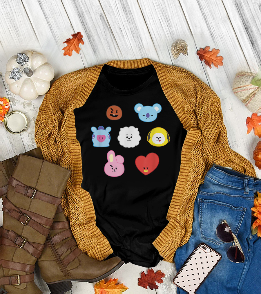 BT21 BTS Cute Chibi Characters Funny T-Shirt