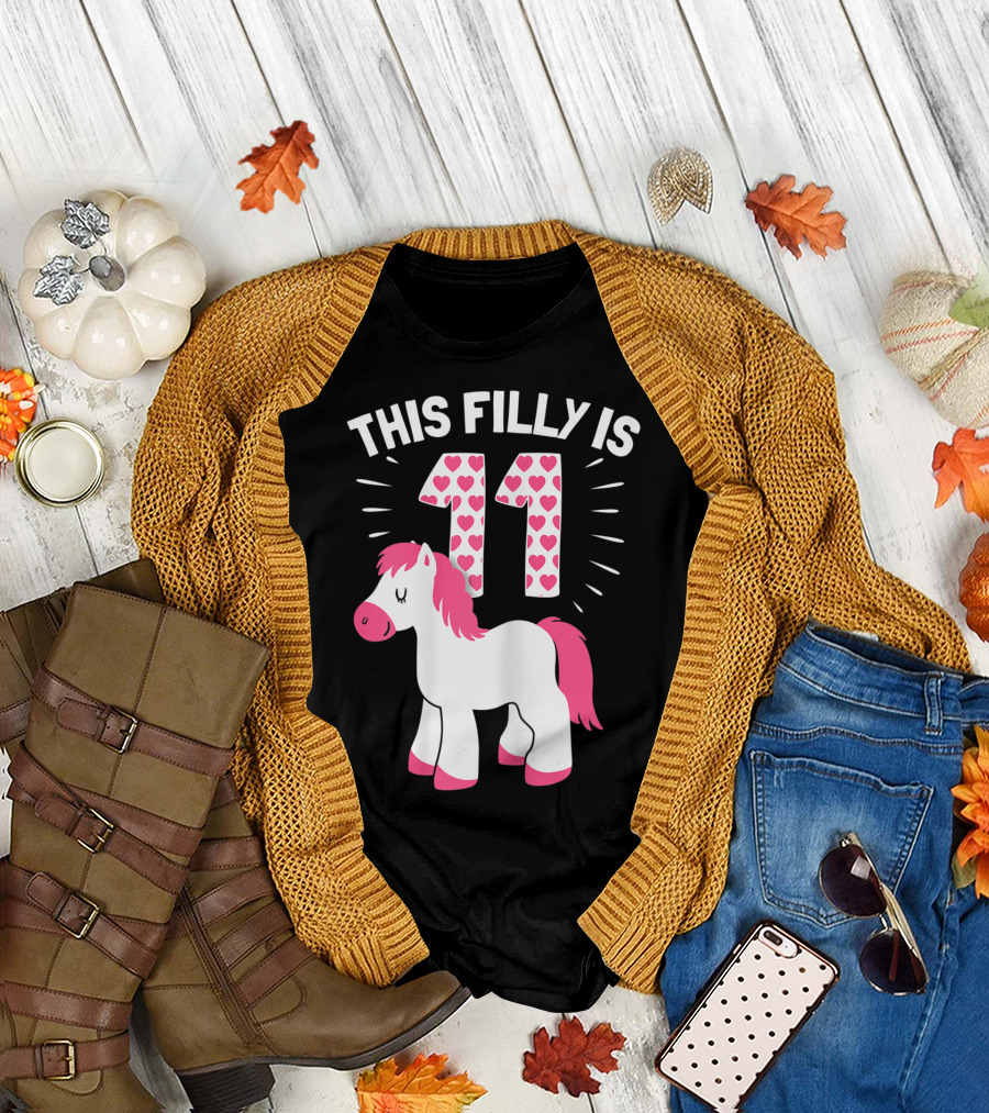 This Filly Is 11 Birthday Girl Horse Lover Eleven T-Shirt