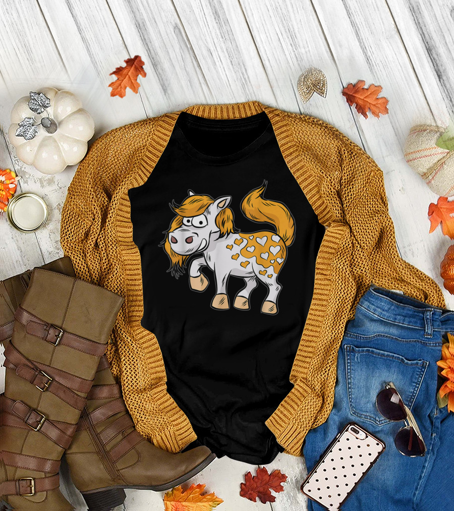 Appaloosa Horse Cartoon with Heart T-Shirt