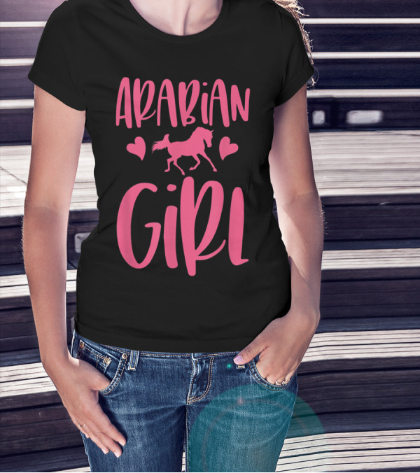 Arabian Girl Arabian Horse Hearts T-Shirt