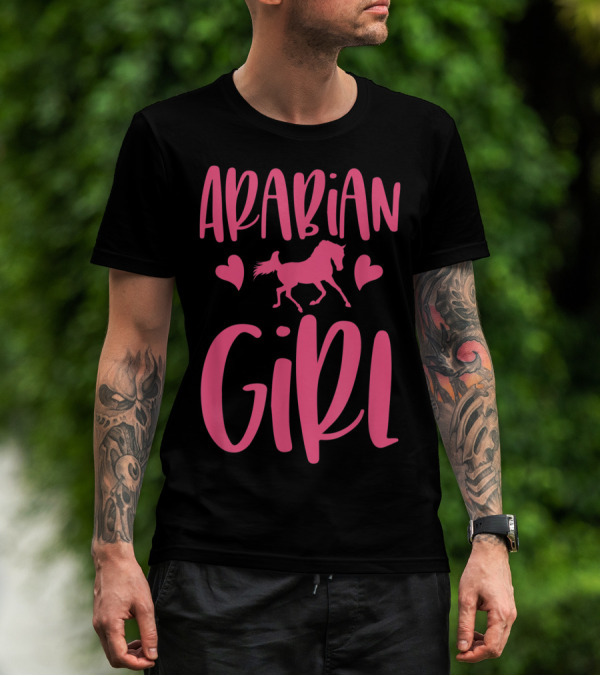 Arabian Girl Arabian Horse Hearts T-Shirt