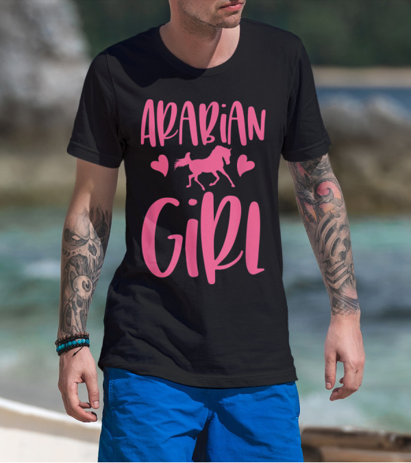 Arabian Girl Arabian Horse Hearts T-Shirt