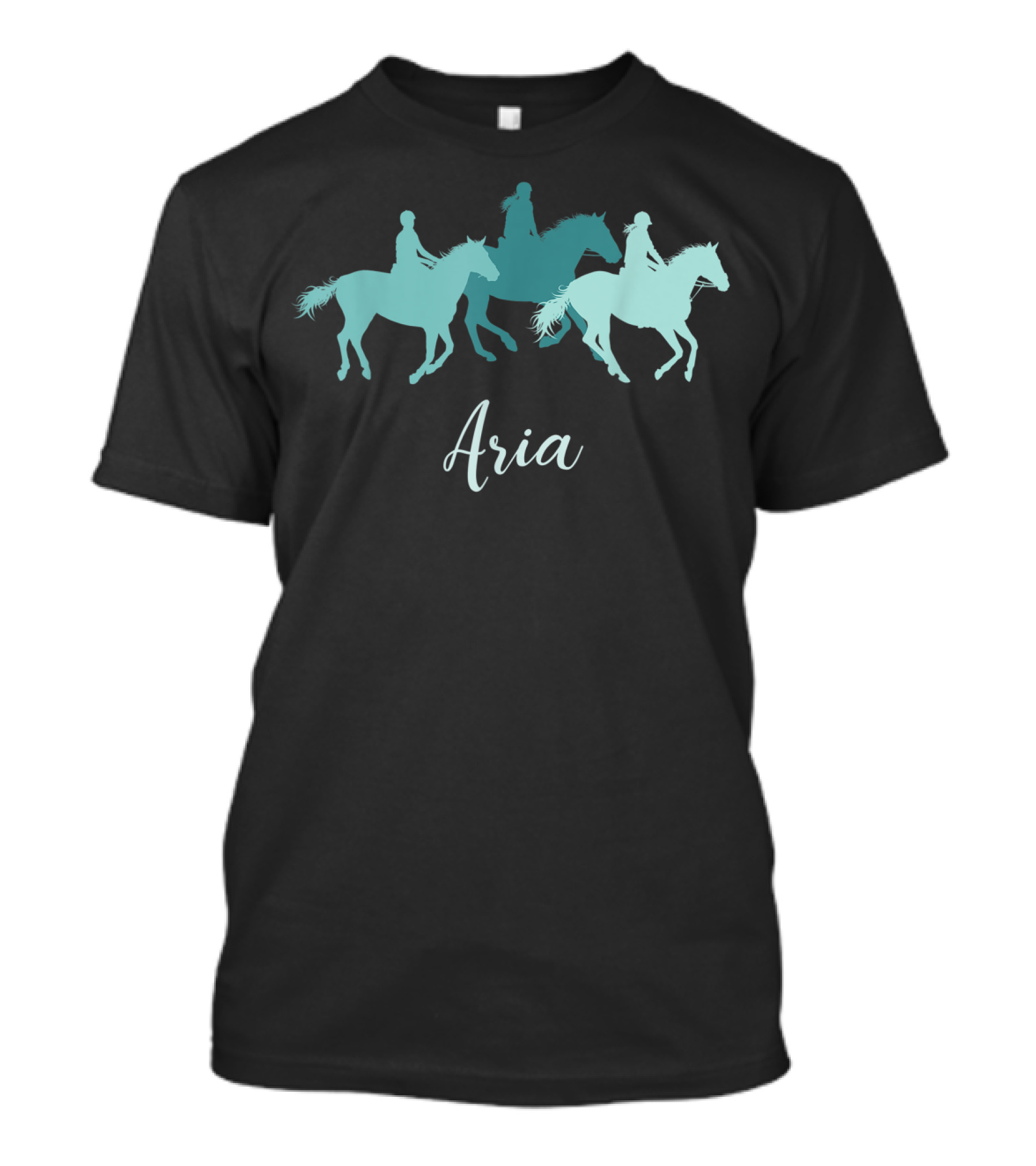 Aria Personalized Horse Girl Birthday T-Shirt