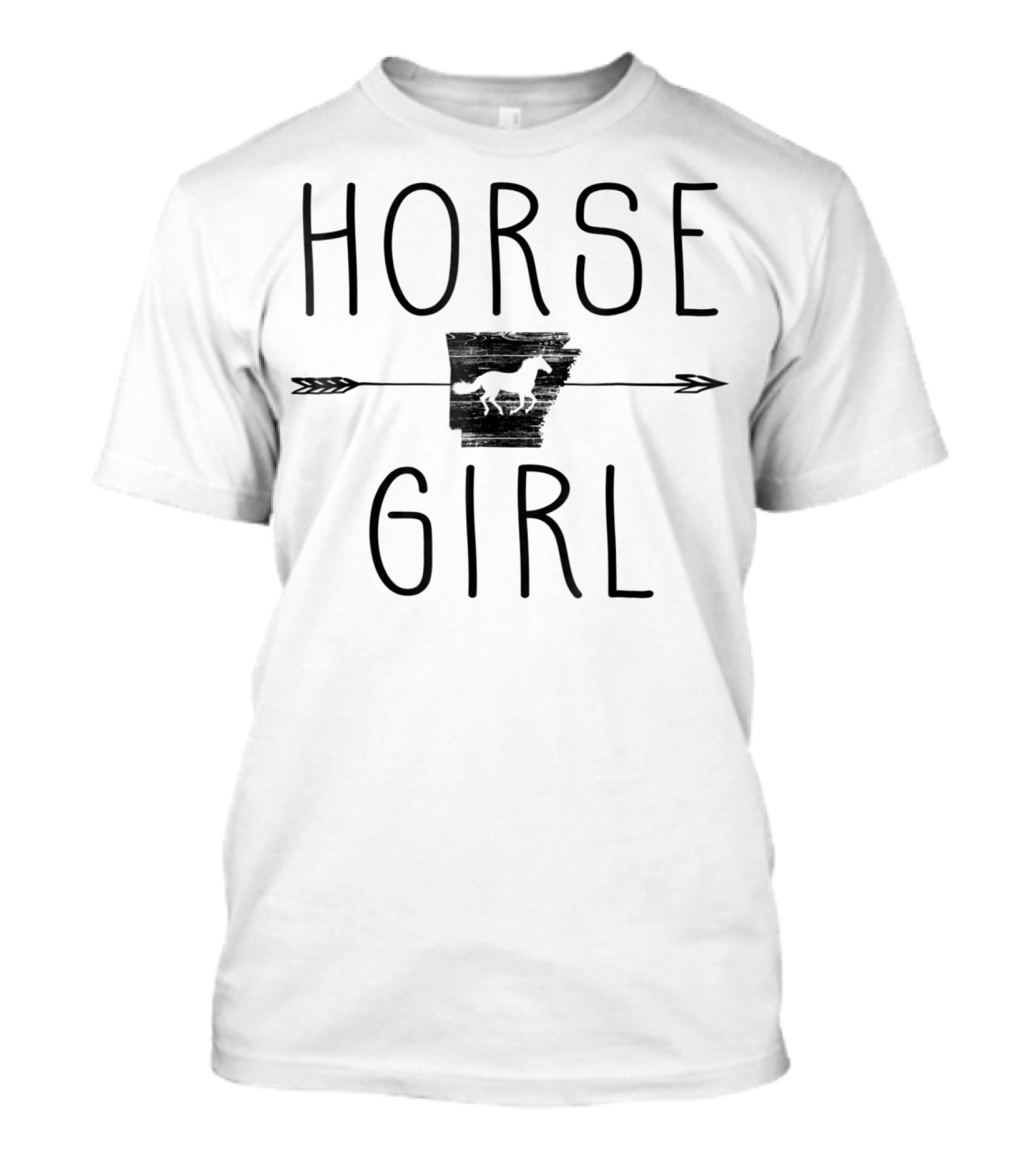 Horse Girl Arkansas Shape With Horse Outline T-Shirt