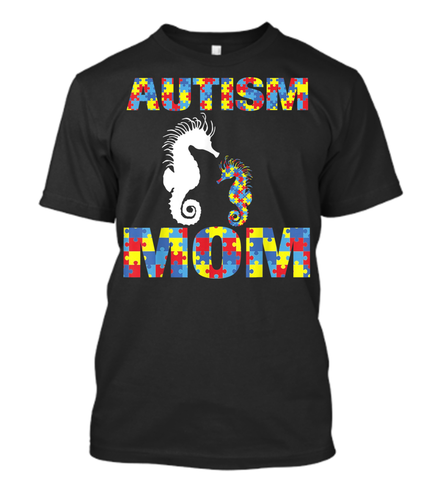 Autism Mom Seahorse Puzzle Piece T-Shirt