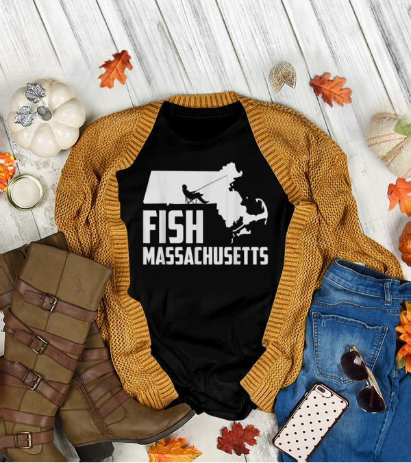 Fish Massachusetts State Pride Fishing T-Shirt