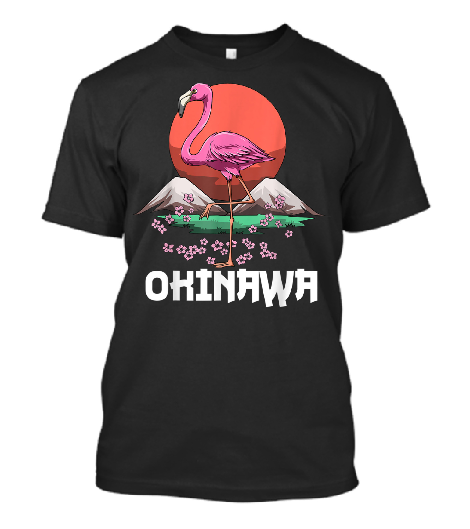 Okinawa Flamingo Cherry Blossom Sakura Japan T-Shirt