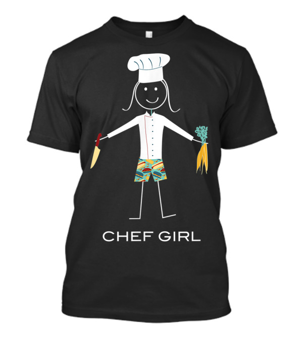 Chef Girl Stick Figure Cooking Humor T-Shirt