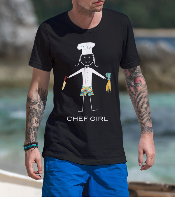 Chef Girl Stick Figure Cooking Humor T-Shirt