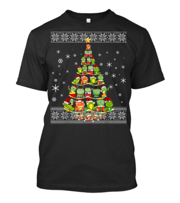 Funny Frog Lovers Ugly Christmas Tree T-Shirt