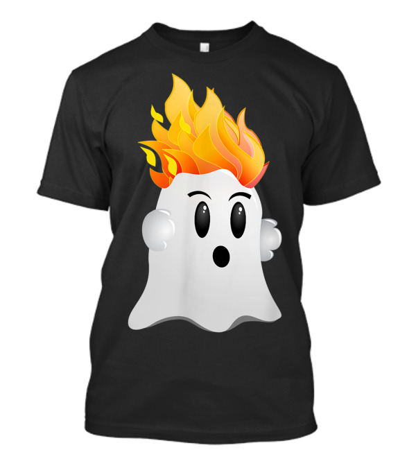 Funny Halloween Ghost With Fiery Redhead Ginger Hair Ginga T-Shirt