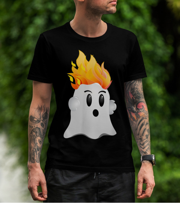 Funny Halloween Ghost With Fiery Redhead Ginger Hair Ginga T-Shirt