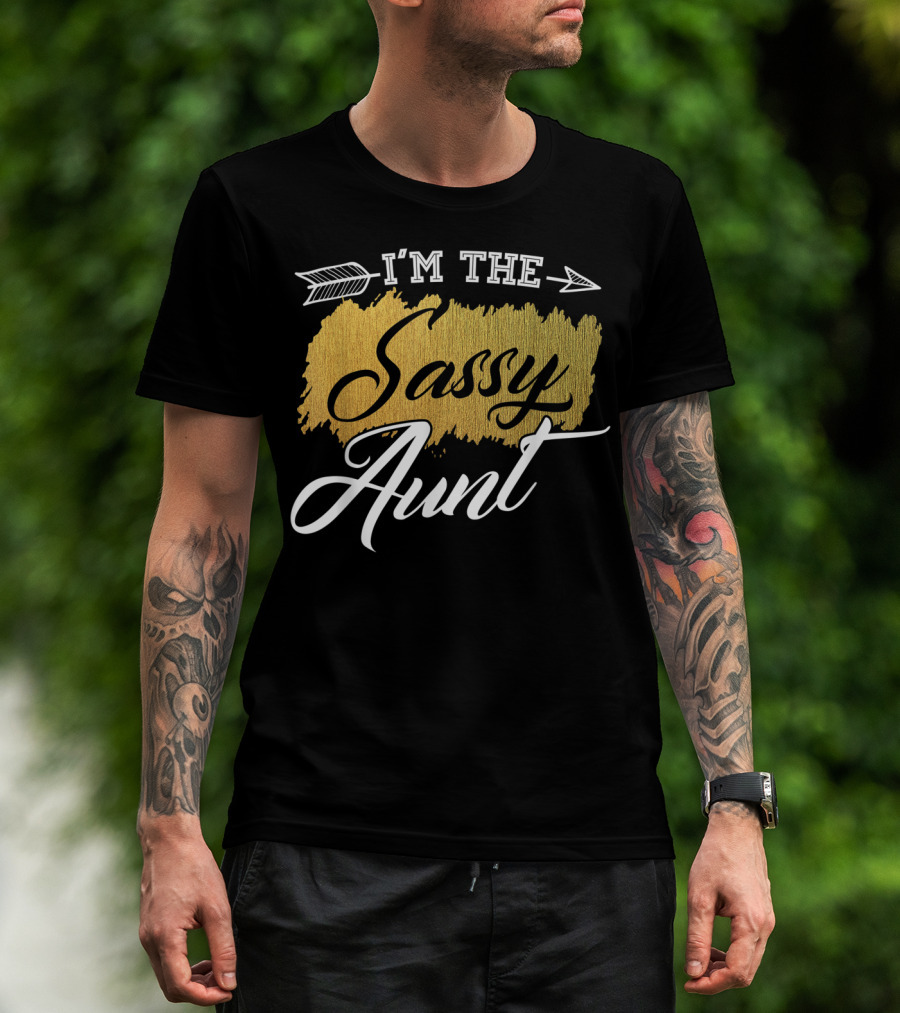 I'm The Sassy Aunt Arrow Textured T-Shirt