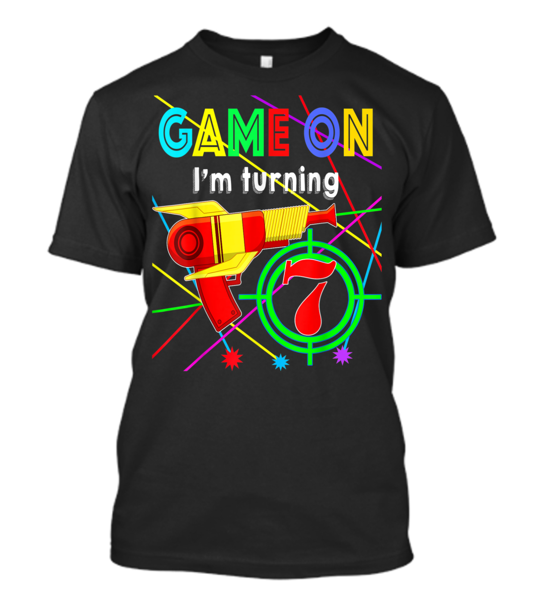 Game On I'm Turning 7 Laser Tag T-Shirt