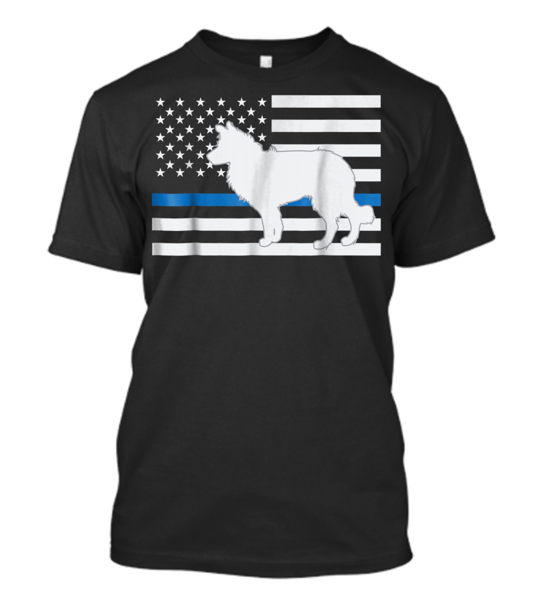 USA Flag Thin Blue Line German Shepherd K9 Unit T-Shirt