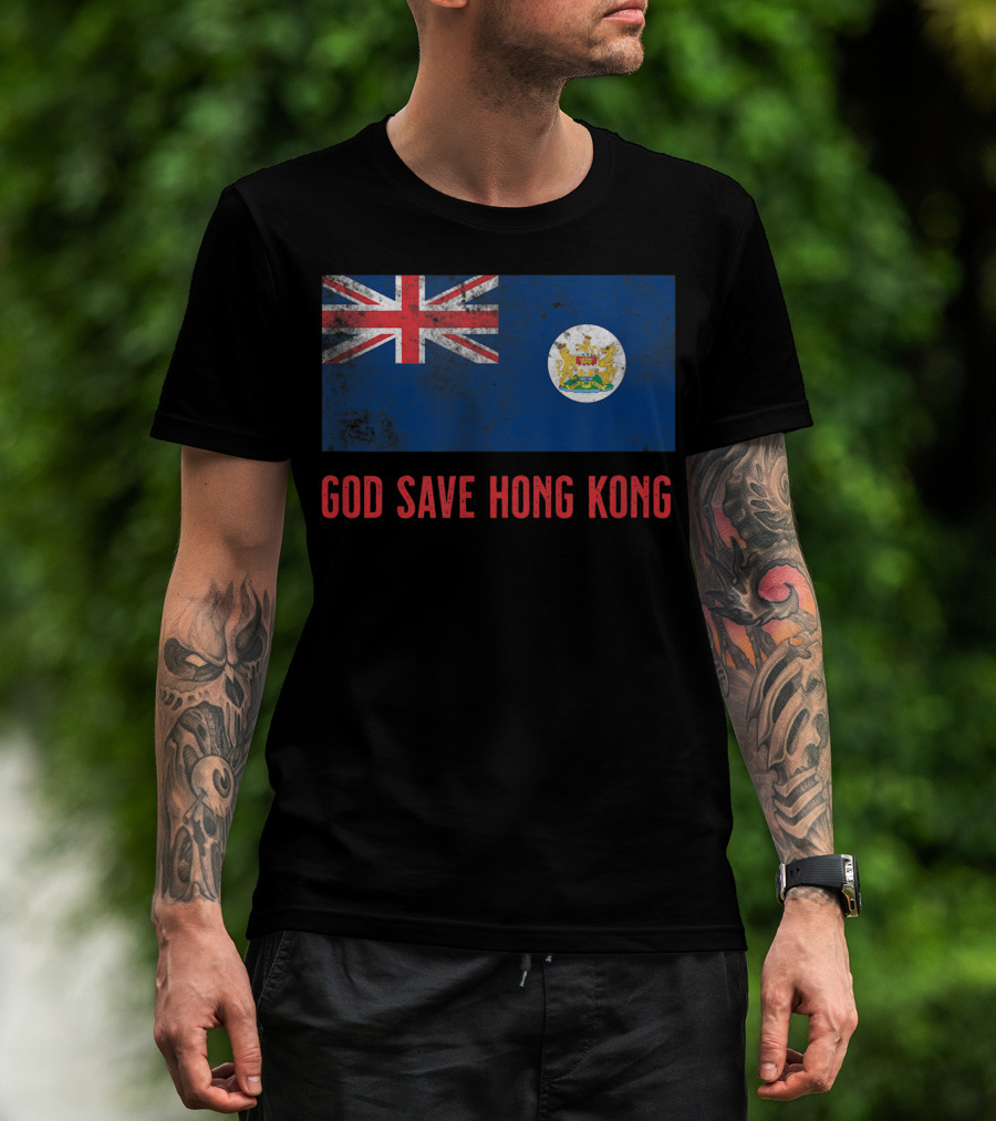 British Colonial HK Flag God Save Hong Kong T-Shirt