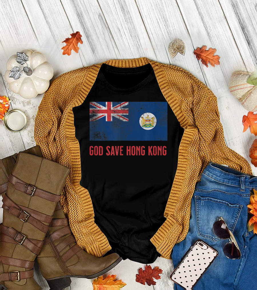 British Colonial HK Flag God Save Hong Kong T-Shirt
