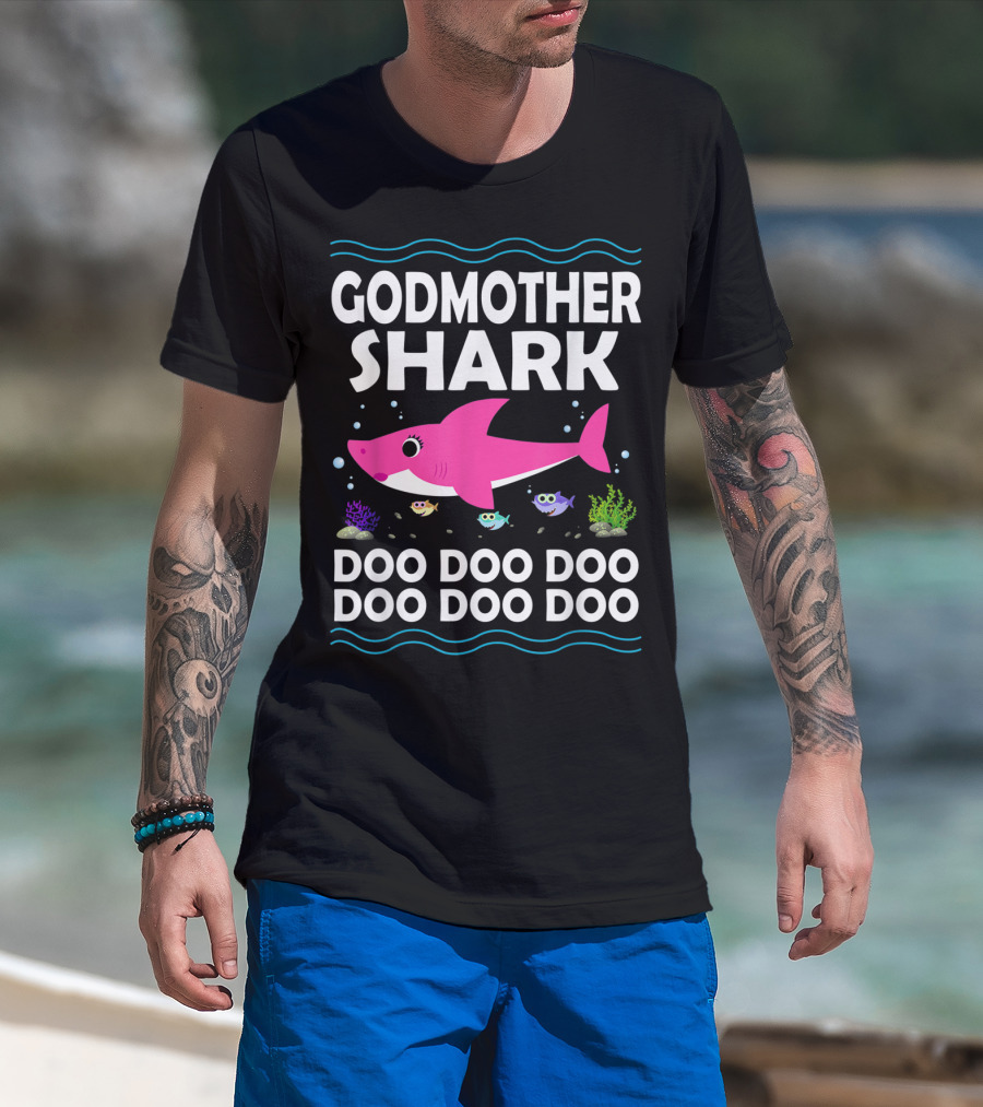 Godmother Shark Doo Doo Doo Doo Doo Doo Baby Mommy Funny T-Shirt