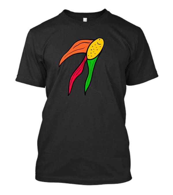 Goldfish Corn Silhouette With Colorful Fins T-Shirt