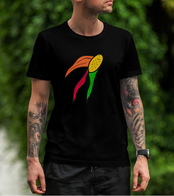 Goldfish Corn Silhouette With Colorful Fins T-Shirt