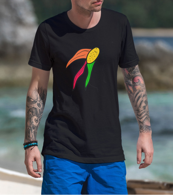 Goldfish Corn Silhouette With Colorful Fins T-Shirt