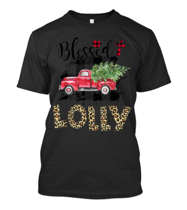 Blessed Lolly Red Truck Leopard Print T-Shirt