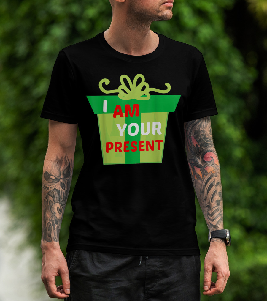 I Am Your Present Green Gift Bow T-Shirt
