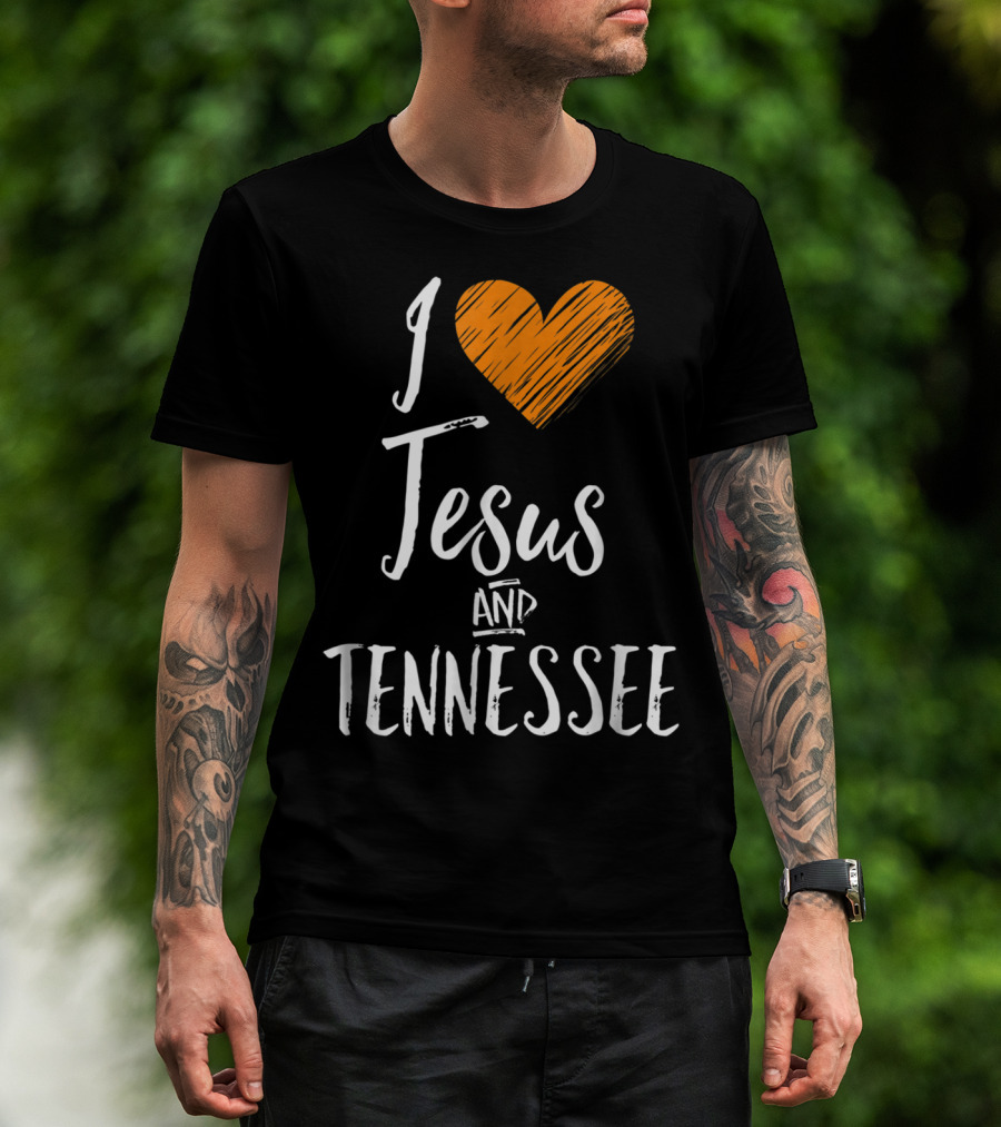 I Love Jesus Orange Heart Tennessee T-Shirt