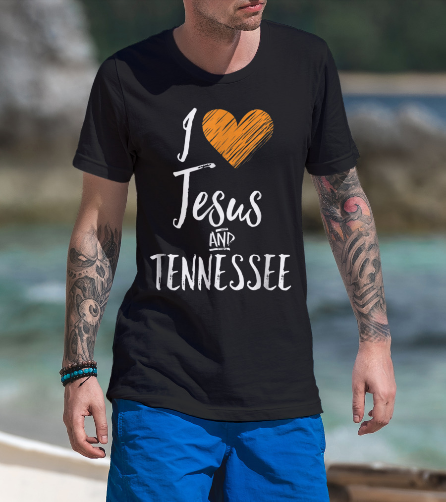 I Love Jesus Orange Heart Tennessee T-Shirt