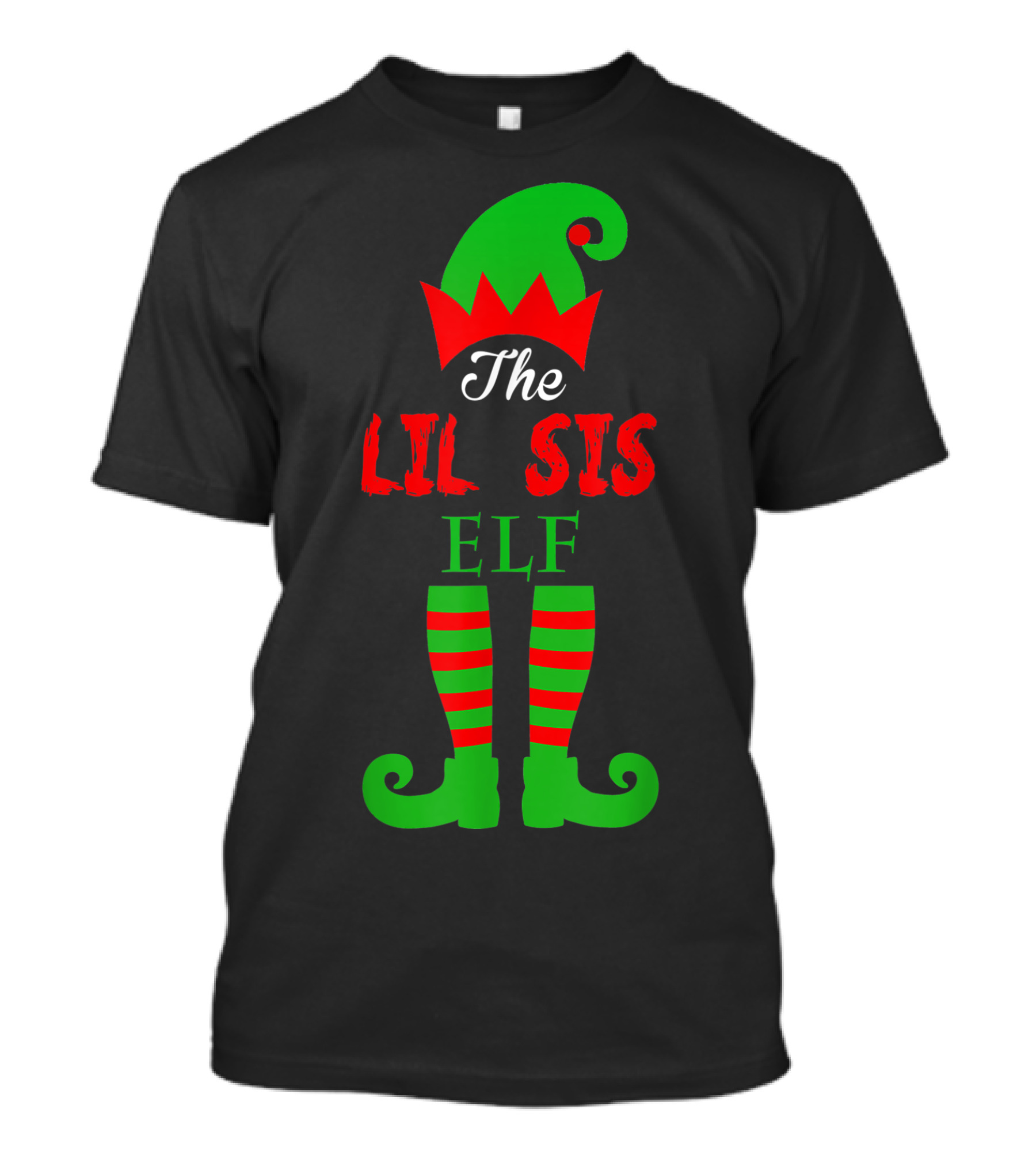 The Lil Sis Elf Family Holiday Costume T-Shirt