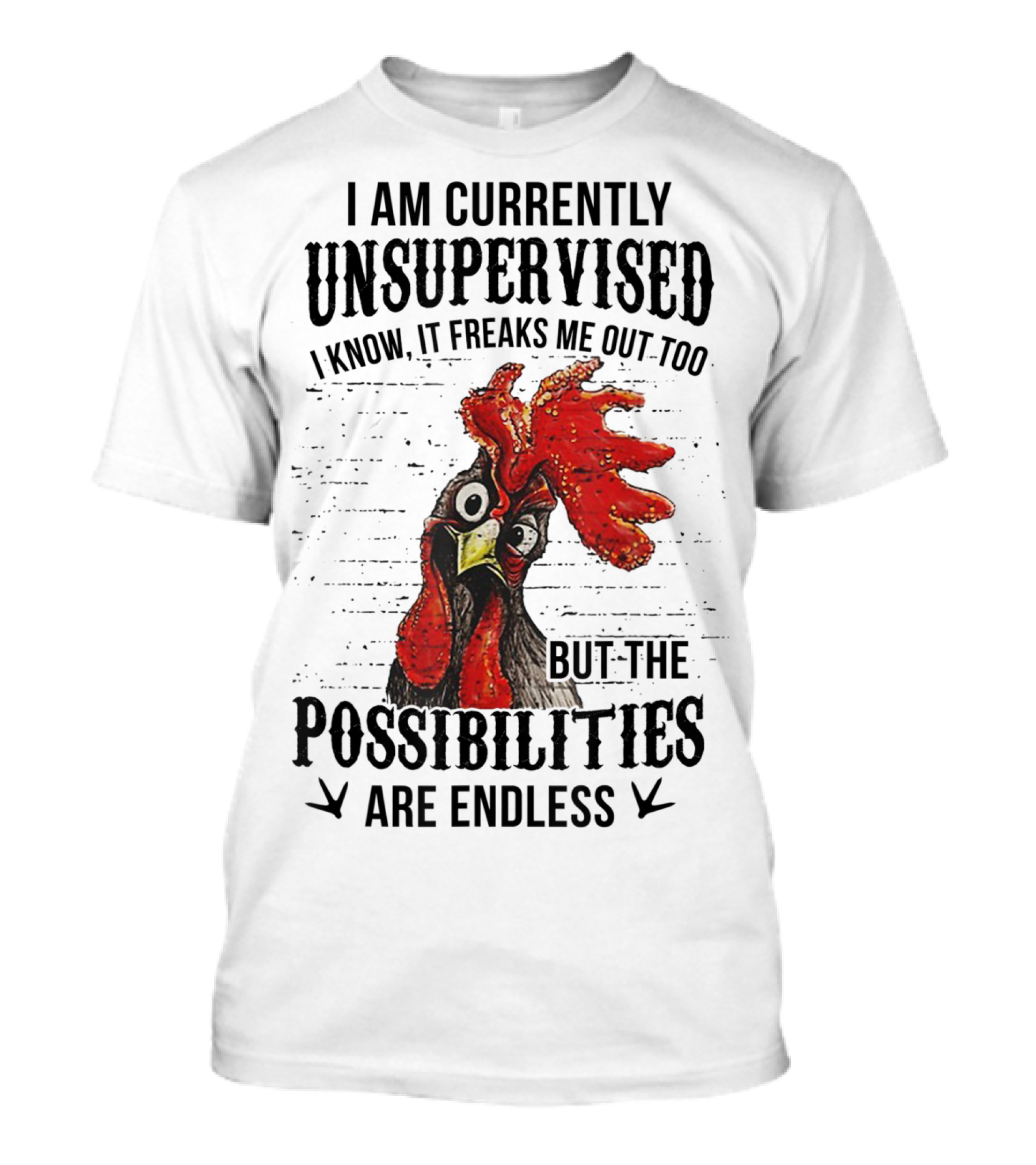 I Am Currently Unsupervised Chicken Possibilities Are Endless T-Shirt