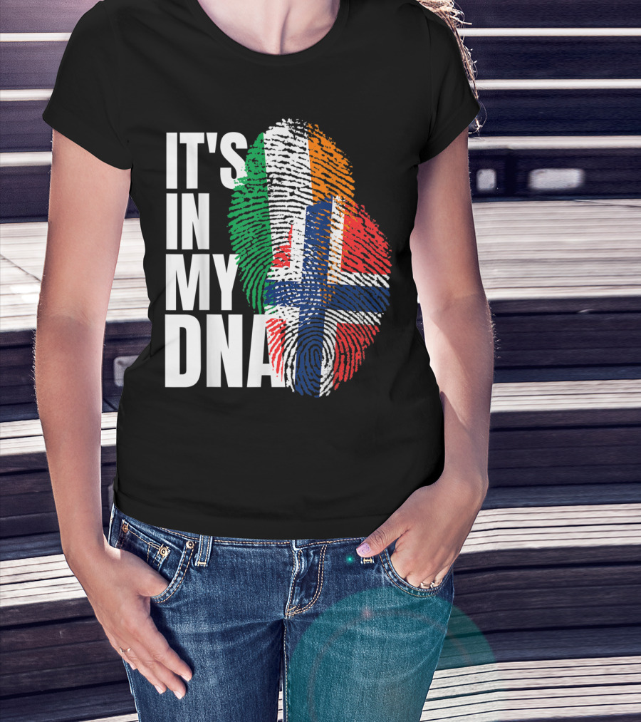Irish Norwegian Mix It's In My DNA Heritage Flag T-Shirt