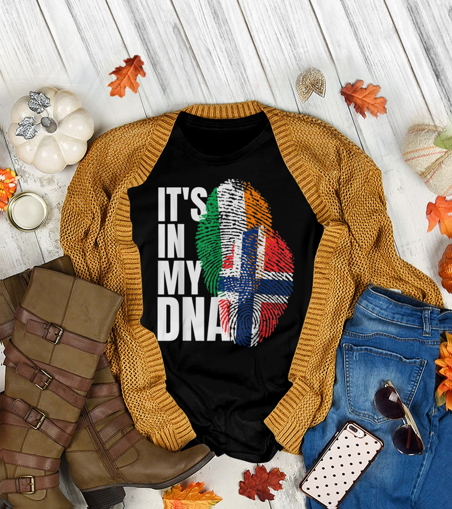 Irish Norwegian Mix It's In My DNA Heritage Flag T-Shirt