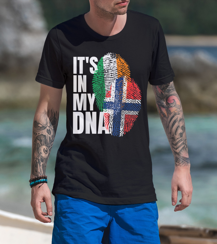 Irish Norwegian Mix It's In My DNA Heritage Flag T-Shirt