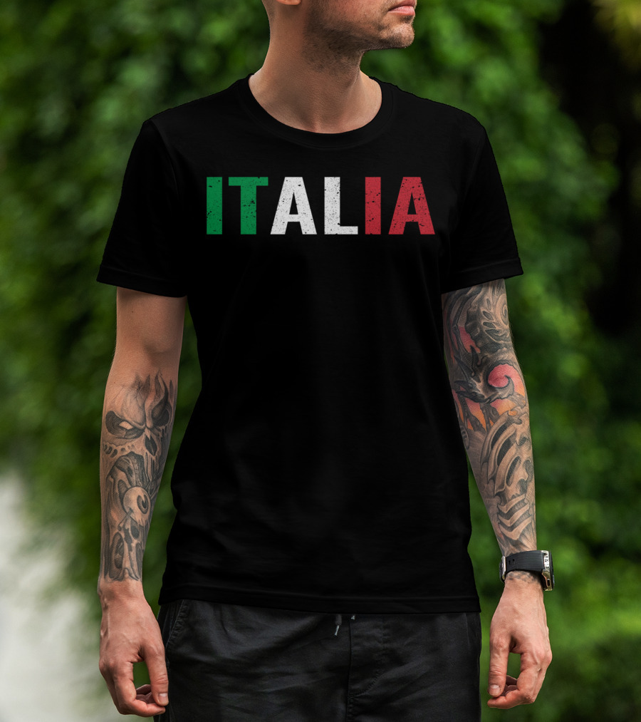 Italia Textured Red White Green Italian Flag Colors T-Shirt