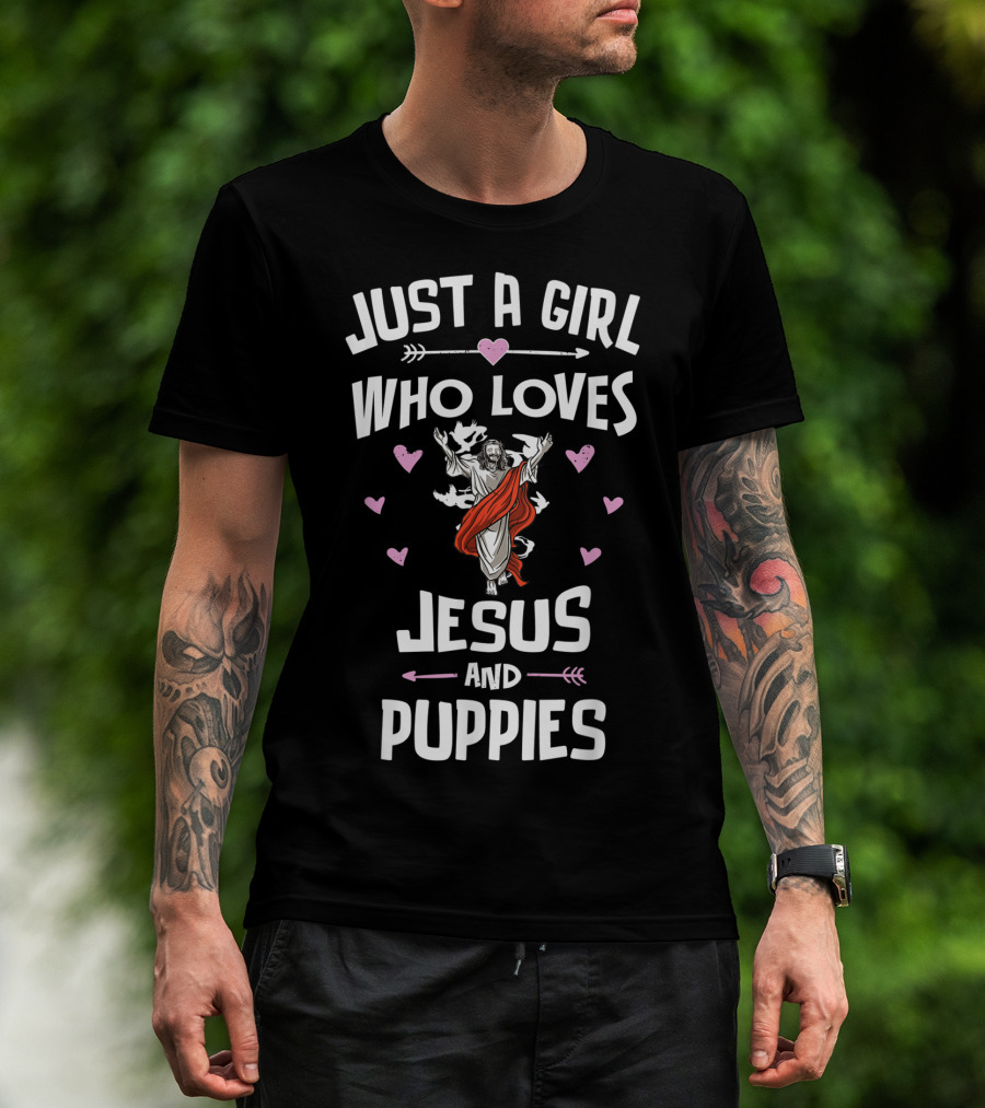 Just A Girl Who Loves Jesus And Puppies T-Shirt