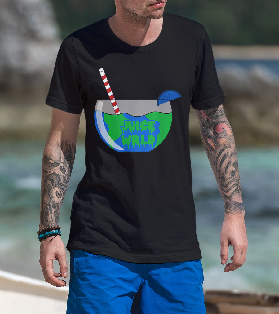 Juice Wrld Juice Earth Bowl With Lime And Straw T-Shirt