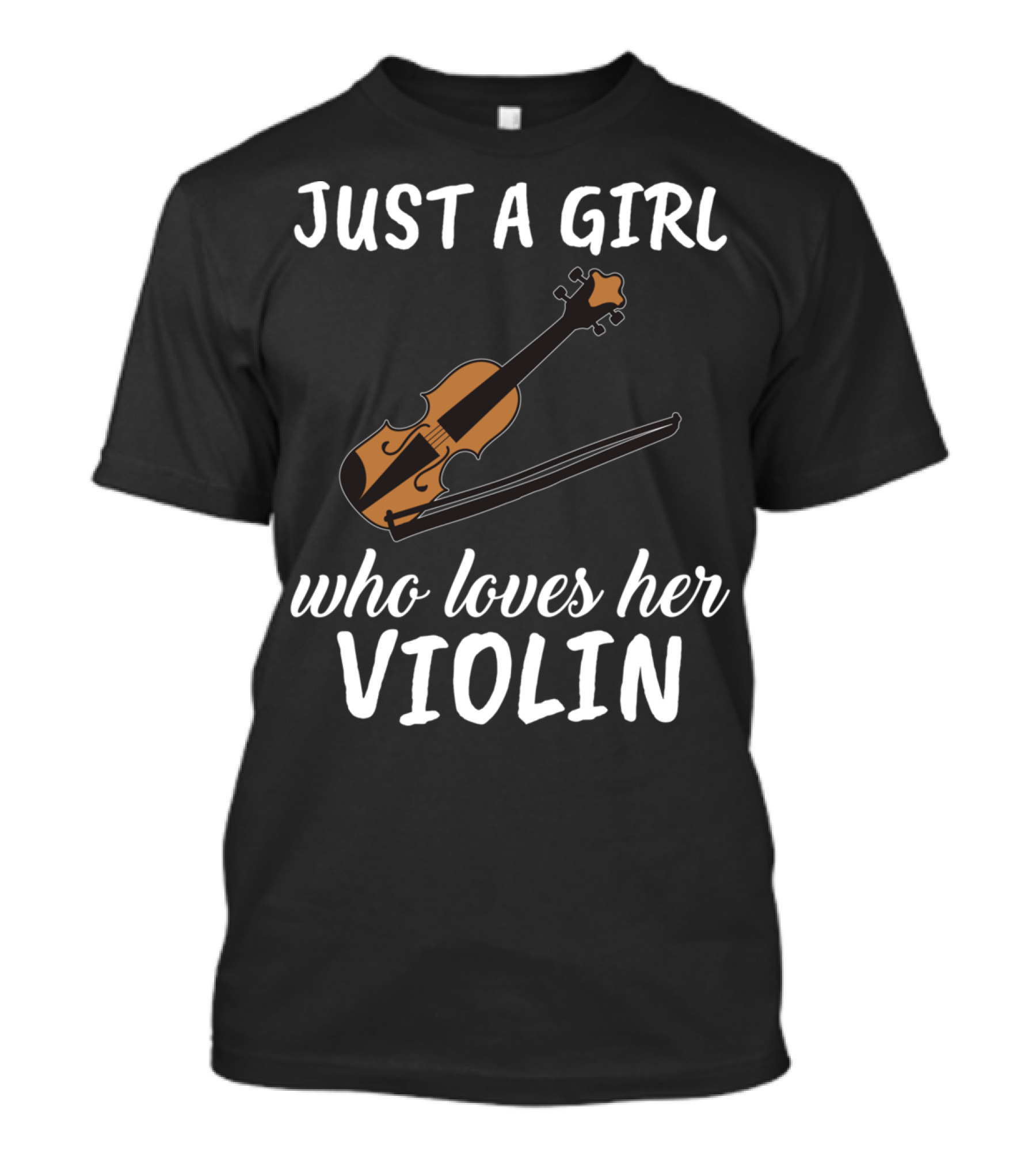 Just A Girl Who Loves Her Violin With Illustrated Instrument T-Shirt