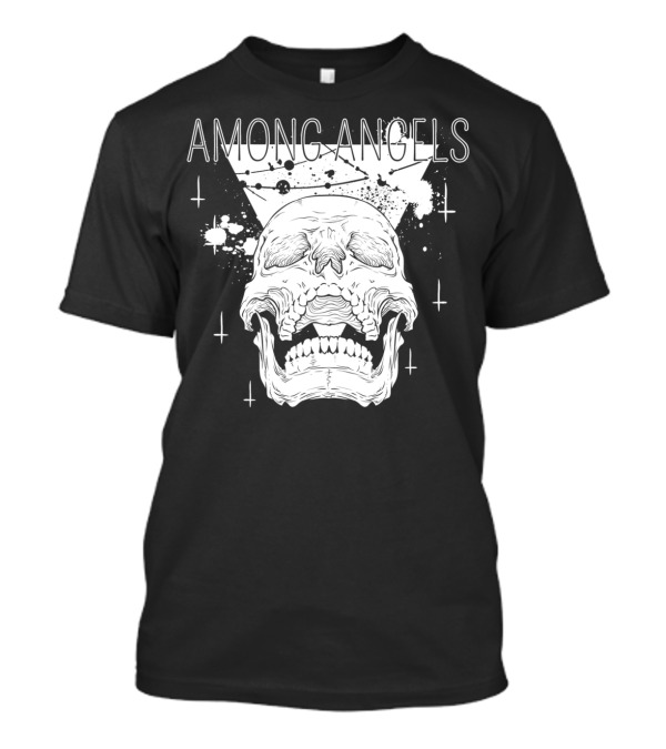 Among Angels Skull Gothic Pastel Goth Grunge Starry Splatter Graphics T-Shirt
