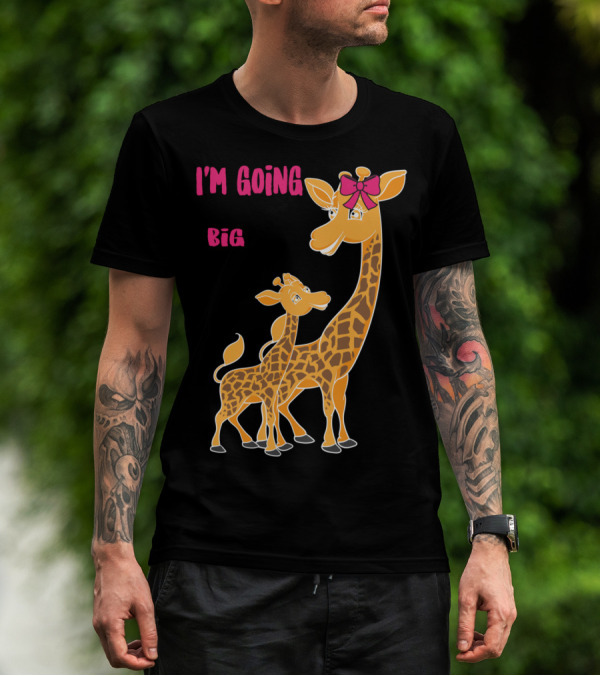 I'm Going To Be A Big Sister With Giraffes And Pink Bow T-Shirt
