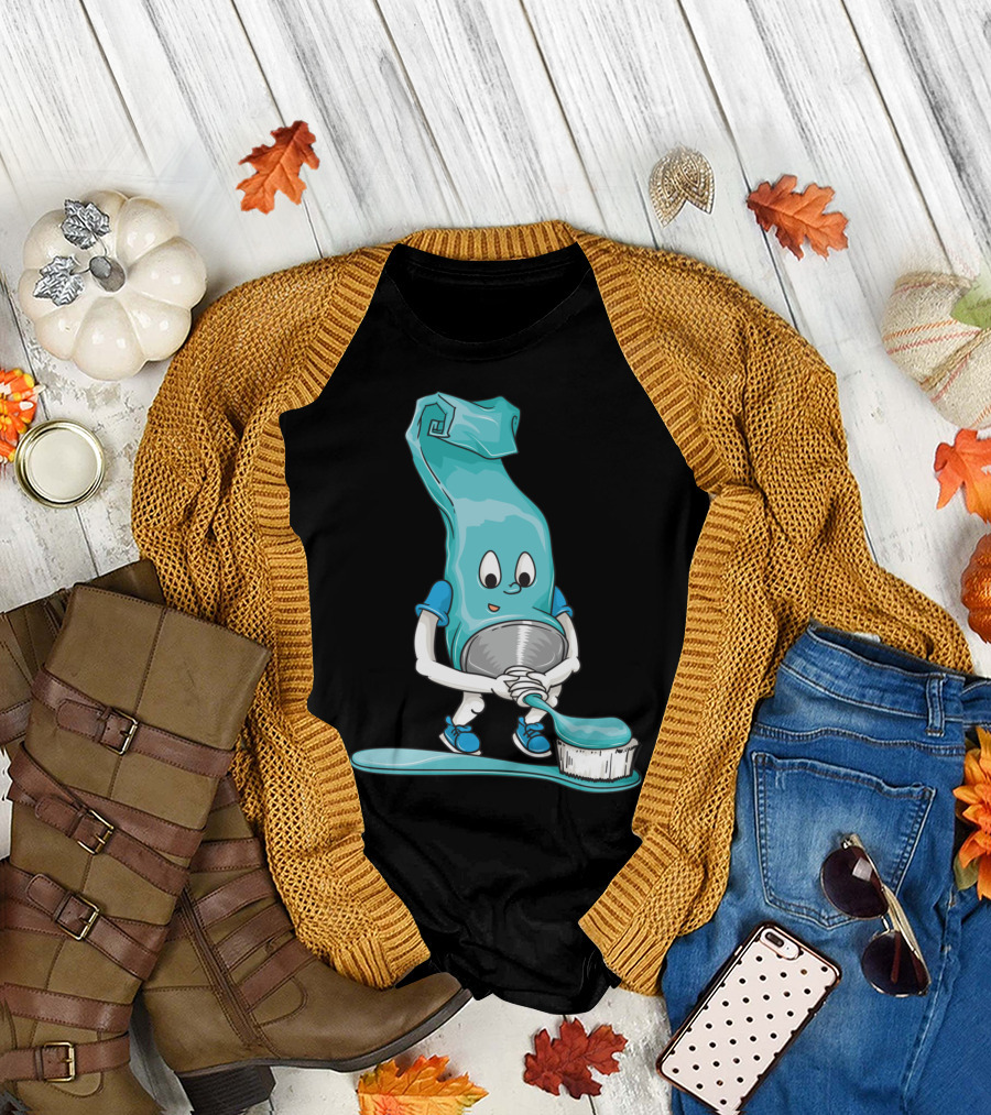 Funny Toothpaste Character for Cool Dental Hygienists T-Shirt