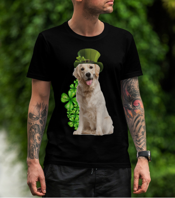 Golden Retrievers Shamrock St. Patrick's Day Dog Lovers T-Shirt
